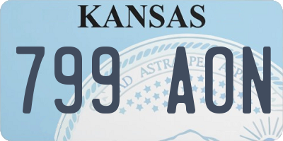 KS license plate 799AON