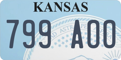 KS license plate 799AOO
