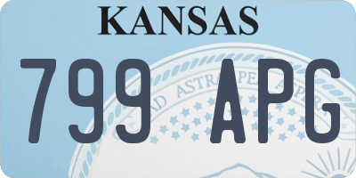 KS license plate 799APG