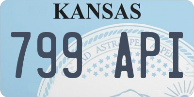 KS license plate 799API