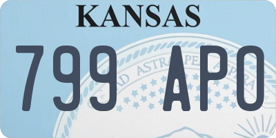 KS license plate 799APO