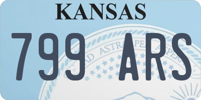 KS license plate 799ARS