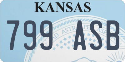 KS license plate 799ASB