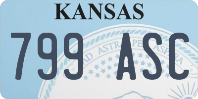 KS license plate 799ASC