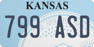 KS license plate 799ASD
