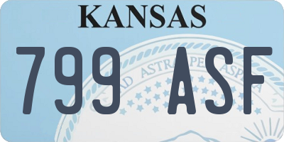 KS license plate 799ASF