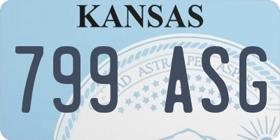 KS license plate 799ASG