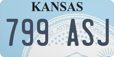 KS license plate 799ASJ