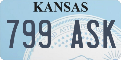 KS license plate 799ASK