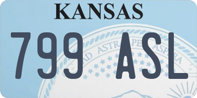KS license plate 799ASL