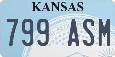 KS license plate 799ASM
