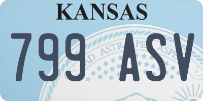 KS license plate 799ASV