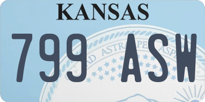 KS license plate 799ASW