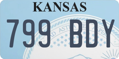 KS license plate 799BDY
