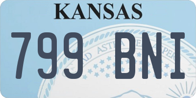 KS license plate 799BNI