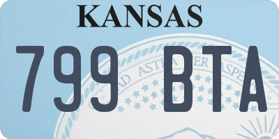 KS license plate 799BTA