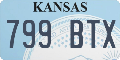 KS license plate 799BTX