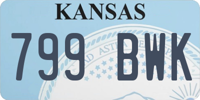 KS license plate 799BWK