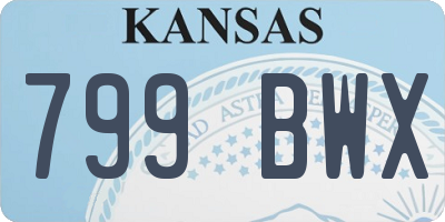 KS license plate 799BWX