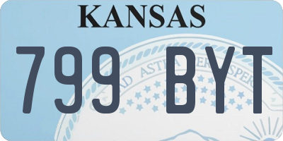 KS license plate 799BYT