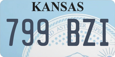 KS license plate 799BZI