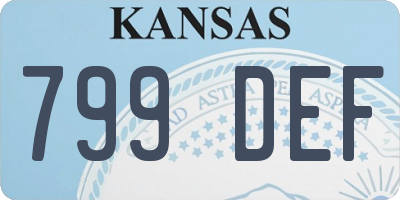 KS license plate 799DEF