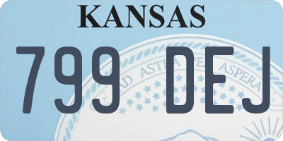 KS license plate 799DEJ