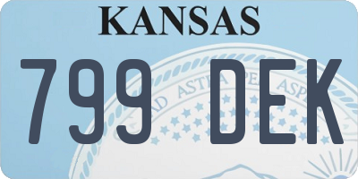 KS license plate 799DEK