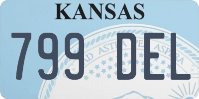 KS license plate 799DEL