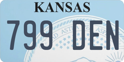 KS license plate 799DEN