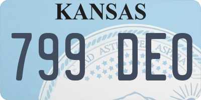 KS license plate 799DEO