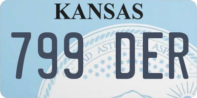 KS license plate 799DER