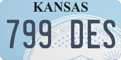 KS license plate 799DES