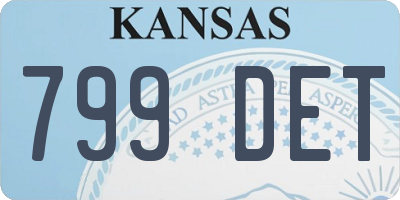 KS license plate 799DET