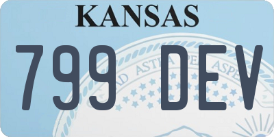 KS license plate 799DEV