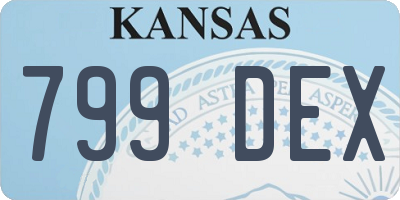 KS license plate 799DEX