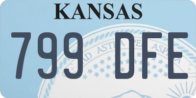 KS license plate 799DFE
