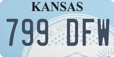 KS license plate 799DFW