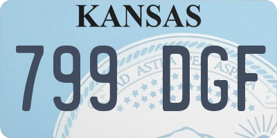 KS license plate 799DGF