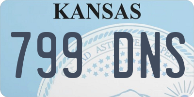 KS license plate 799DNS