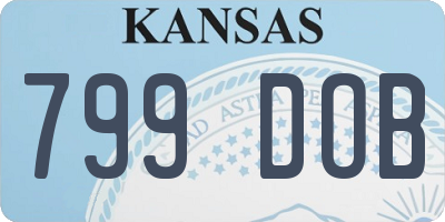 KS license plate 799DOB