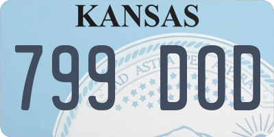 KS license plate 799DOD
