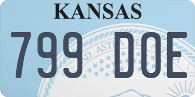 KS license plate 799DOE