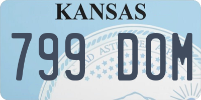 KS license plate 799DOM