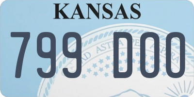 KS license plate 799DOO