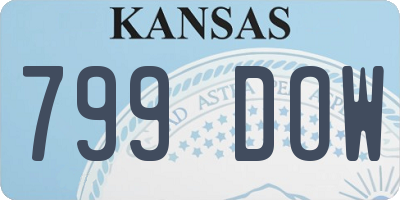 KS license plate 799DOW
