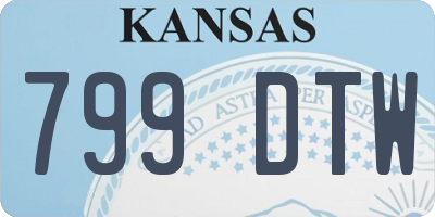 KS license plate 799DTW