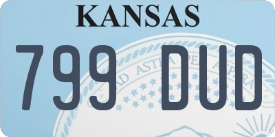 KS license plate 799DUD