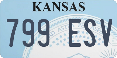 KS license plate 799ESV