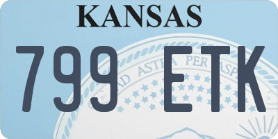 KS license plate 799ETK
